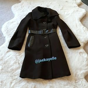 Brown Mackage Long Belted Wool Coat